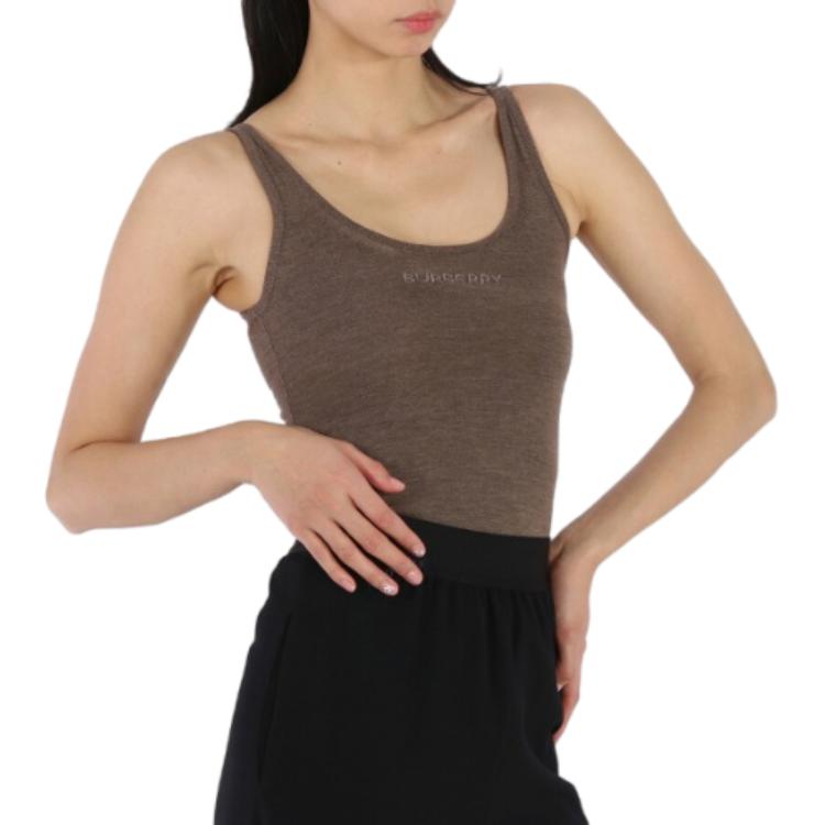 Purchase (W) Burberry Coklat Cetakan Huruf Jumpsuit Tanpa Lengan. 45646151