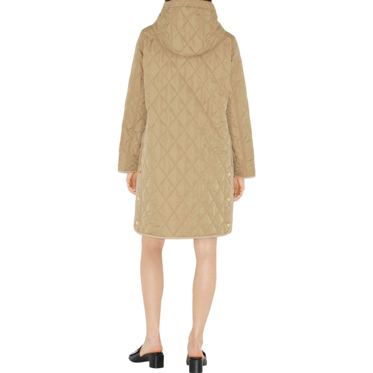 Shop (W) Abrigo Sólido Marrón de Manga Larga con Capucha de Burberry. 80726721