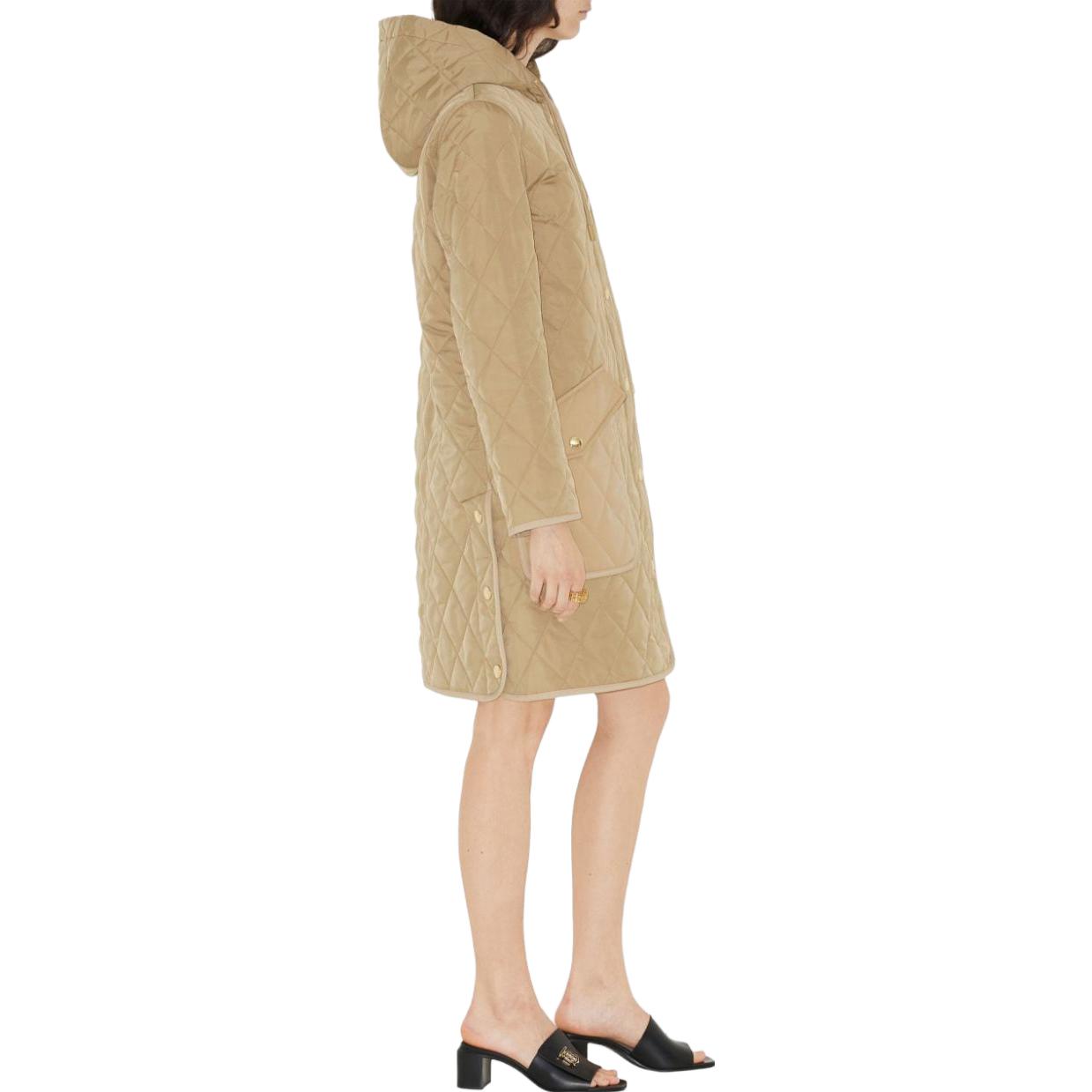 Purchase (W) Abrigo Sólido Marrón de Manga Larga con Capucha de Burberry. 80726721