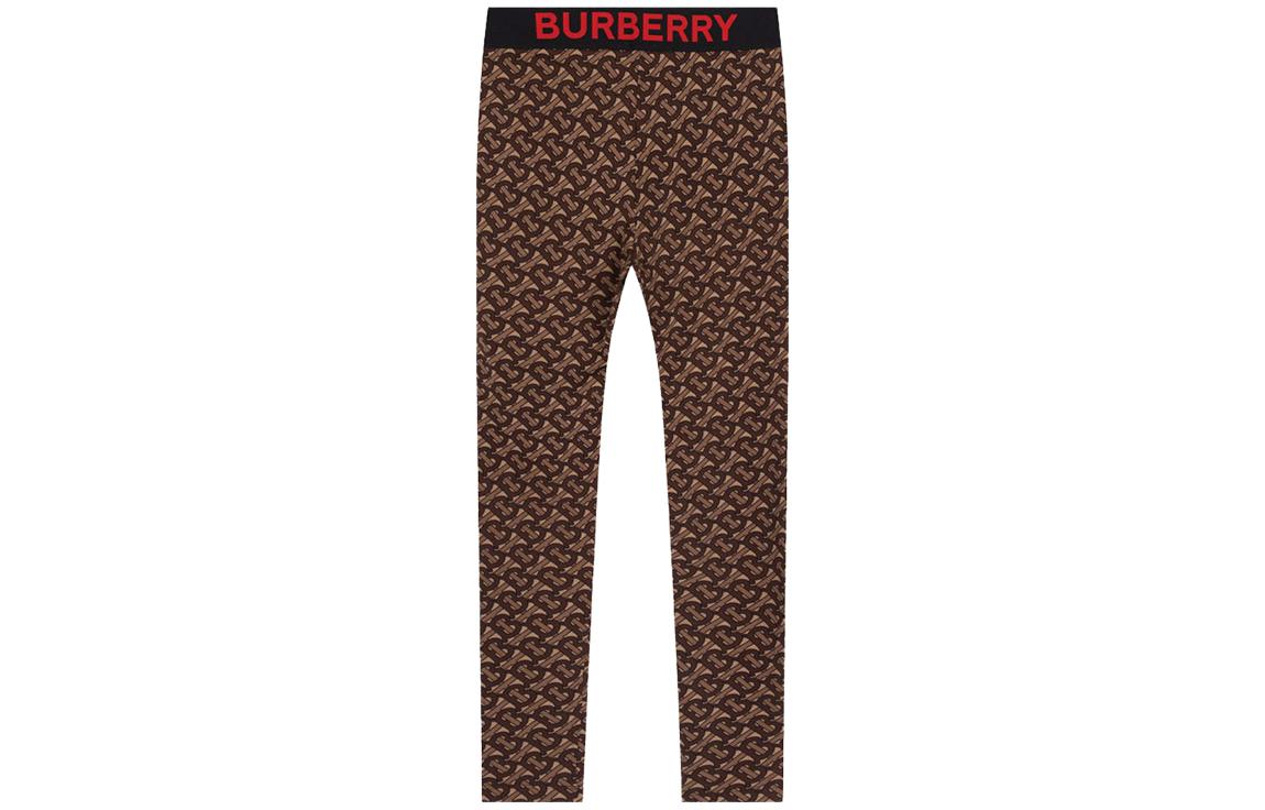 (Women) Burberry  Brown Monogram Logo Printed Cropped Casual Pants. 80246621