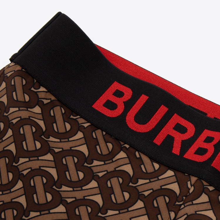 Shop (W) Burberry Celana Kasual Coklat Monogram Logo Cropped. 80246621