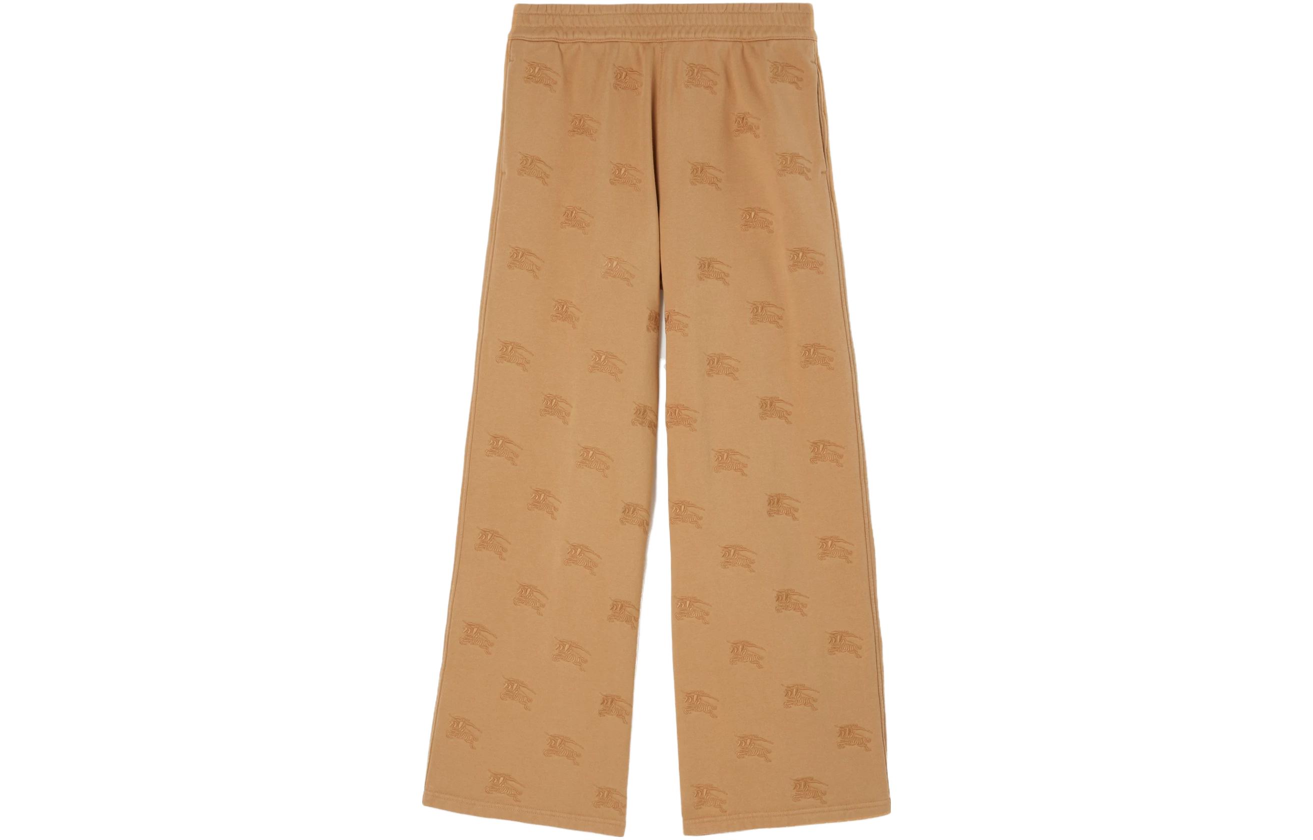 (Women) Burberry  Brown Monogram Mid-Rise Straight-Leg Knit Sweatpants 80721201