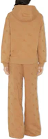 Shop (Women) Burberry Brown Monogram Mid-Rise Straight-Leg Knit Sweatpants 80721201