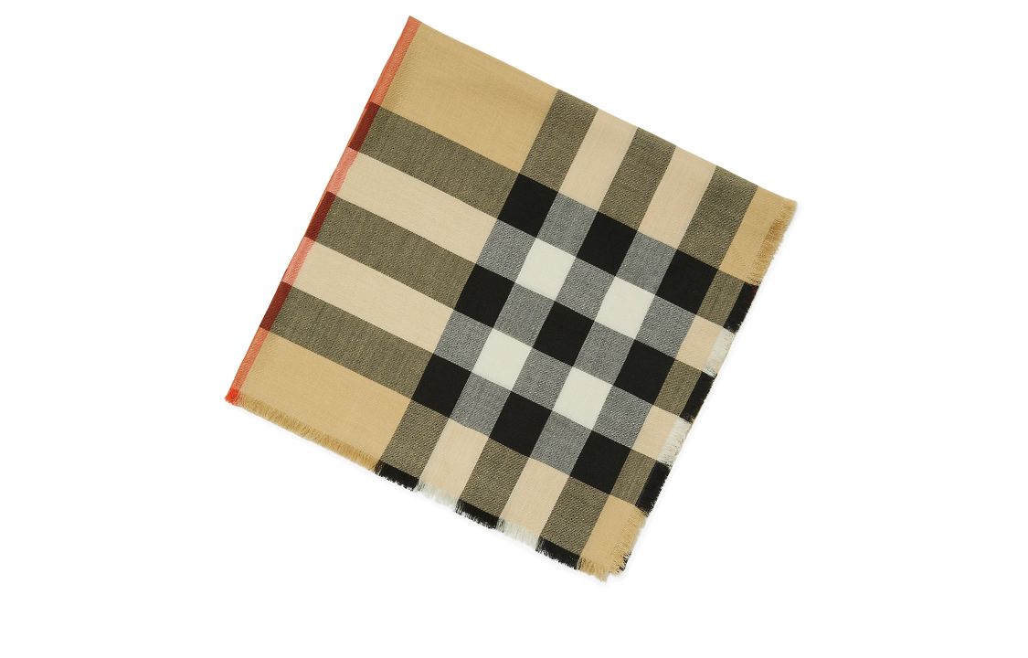 (Women) Burberry  Brown Printed Pattern Wool Scarf 80858391 圖 3