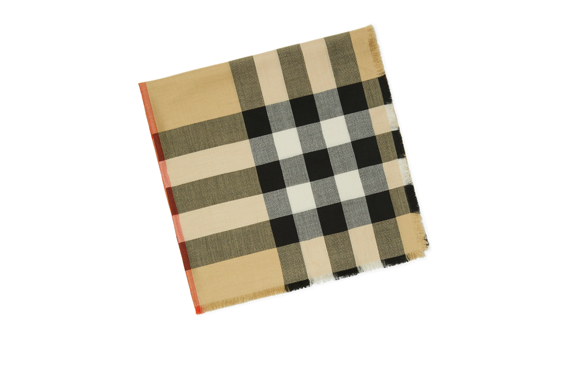 (Women) Burberry  Brown Printed Pattern Wool Scarf 80858391 圖 4