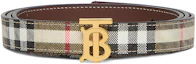 Buy (Women) Burberry Brown Stripe Leather Belt with Smooth Buckle, 2cm Width. 80524851