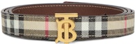 Order (Women) Burberry Brown Stripe Leather Belt with Smooth Buckle, 2cm Width. 80524851