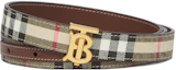 Lookbook (Women) Burberry Brown Stripe Leather Belt with Smooth Buckle, 2cm Width. 80524851