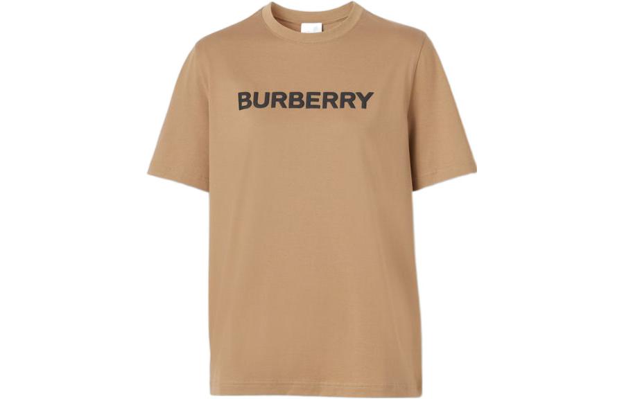(Women) Burberry  Camel Letter Print Crewneck T-Shirt FW22 Casual Tee. 80607031 圖 2