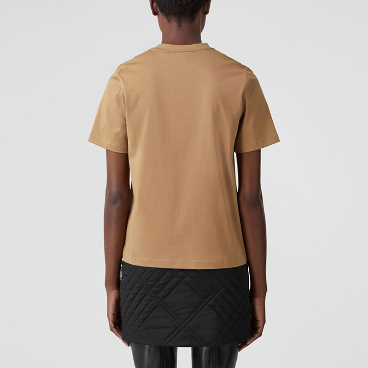 (Women) Burberry  Camel Letter Print Crewneck T-Shirt FW22 Casual Tee. 80607031 圖 5