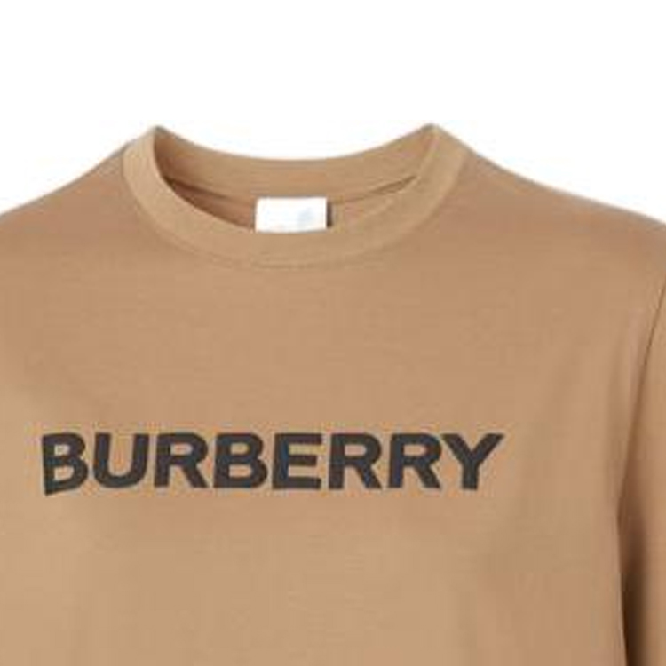 (Women) Burberry  Camel Letter Print Crewneck T-Shirt FW22 Casual Tee. 80607031 圖 7