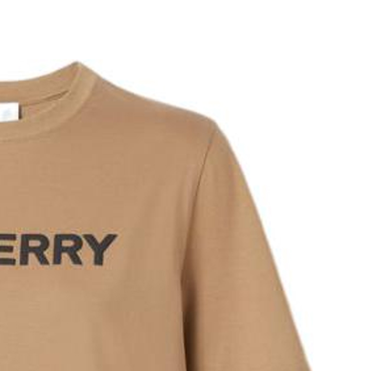 (Women) Burberry  Camel Letter Print Crewneck T-Shirt FW22 Casual Tee. 80607031 圖 8