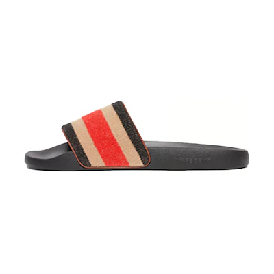 (W) Burberry 'Camel Stripe Fashion Slide'