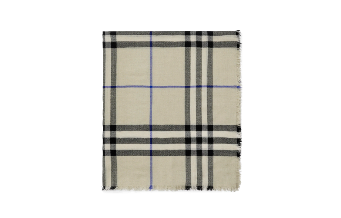 (Women) Burberry  Cashmere Check Scarf in Moss Green. 80850681 圖 2