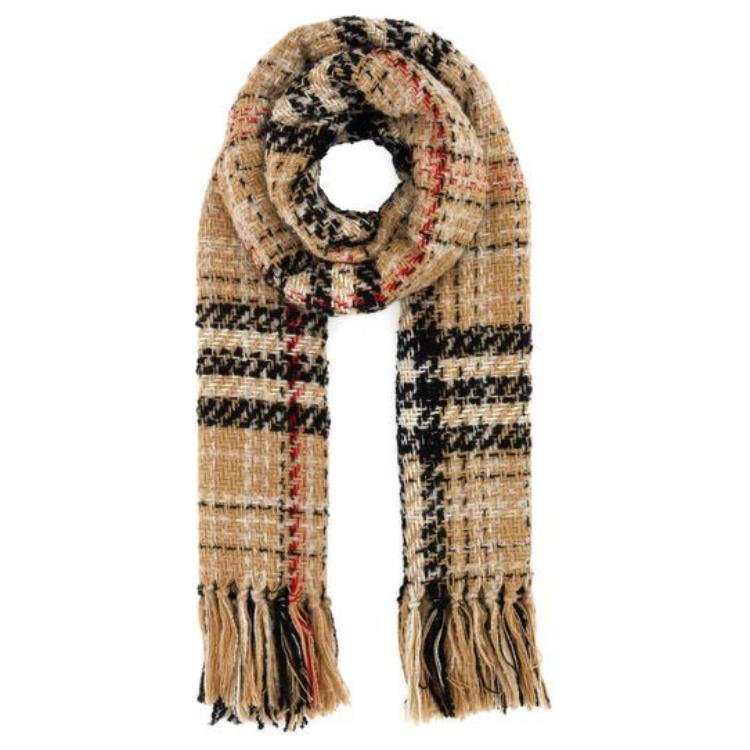 (Women) Burberry  Cashmere Logo Scarf in Brown. 8059309A7026
