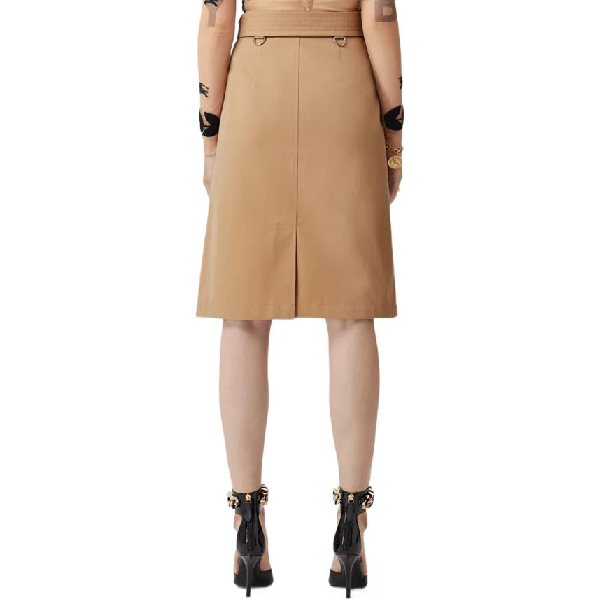 (Women) Burberry  Casual Midi Dress with Belt and Buttons in Khaki. 80632101 圖 4