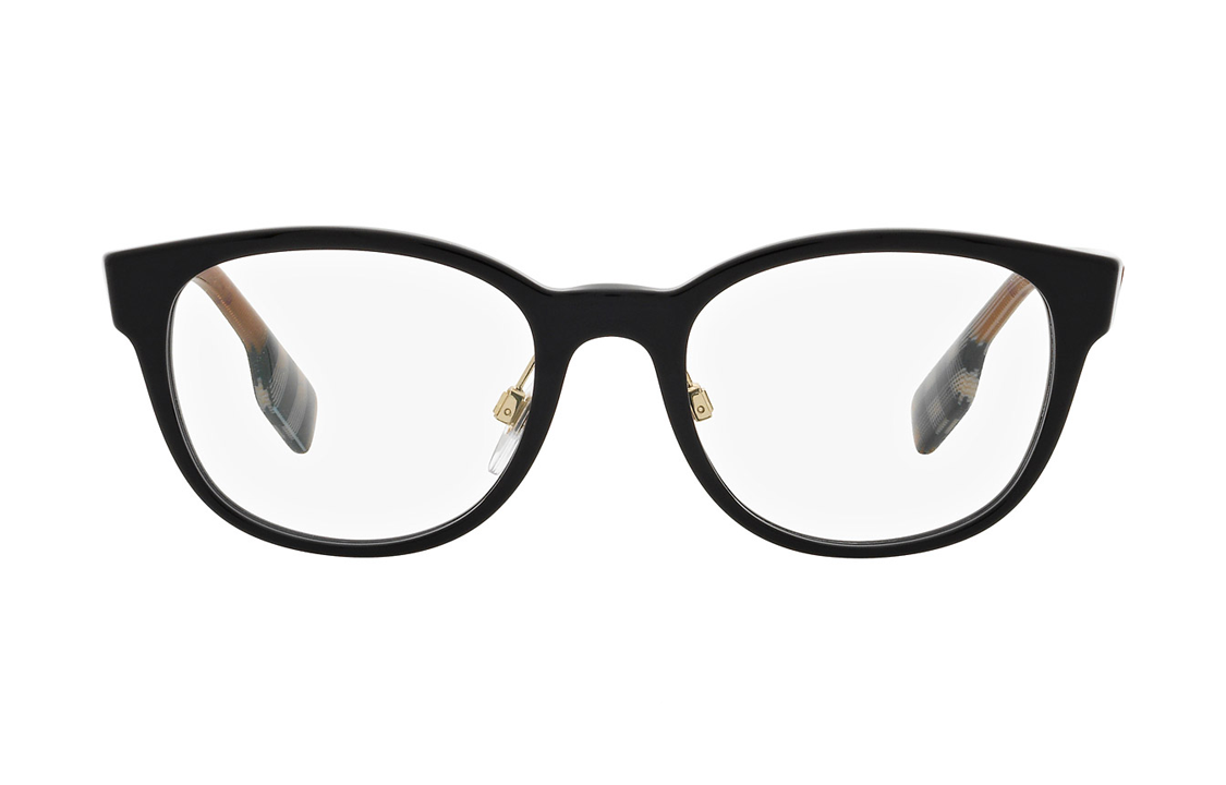 Lookbook (W) Kacamata Burberry Cat-Eye Hitam dengan Logo dan Bingkai Acetate. BE2381D404151