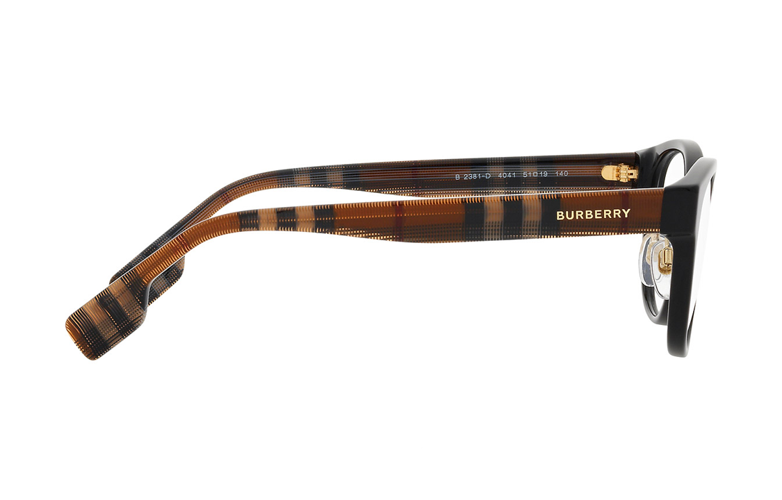 Details for (W) Kacamata Burberry Cat-Eye Hitam dengan Logo dan Bingkai Acetate. BE2381D404151