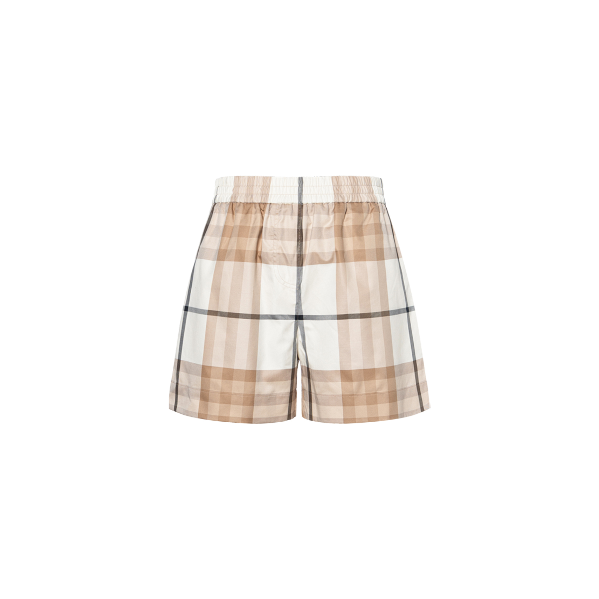 (Women) Burberry  Check Cotton Loose Casual Shorts. 80568541
