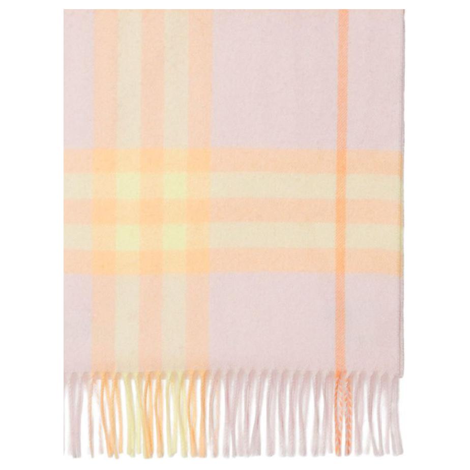 (Women) Burberry  Check Design Cashmere Scarf in Light Pink 8094654 圖 3