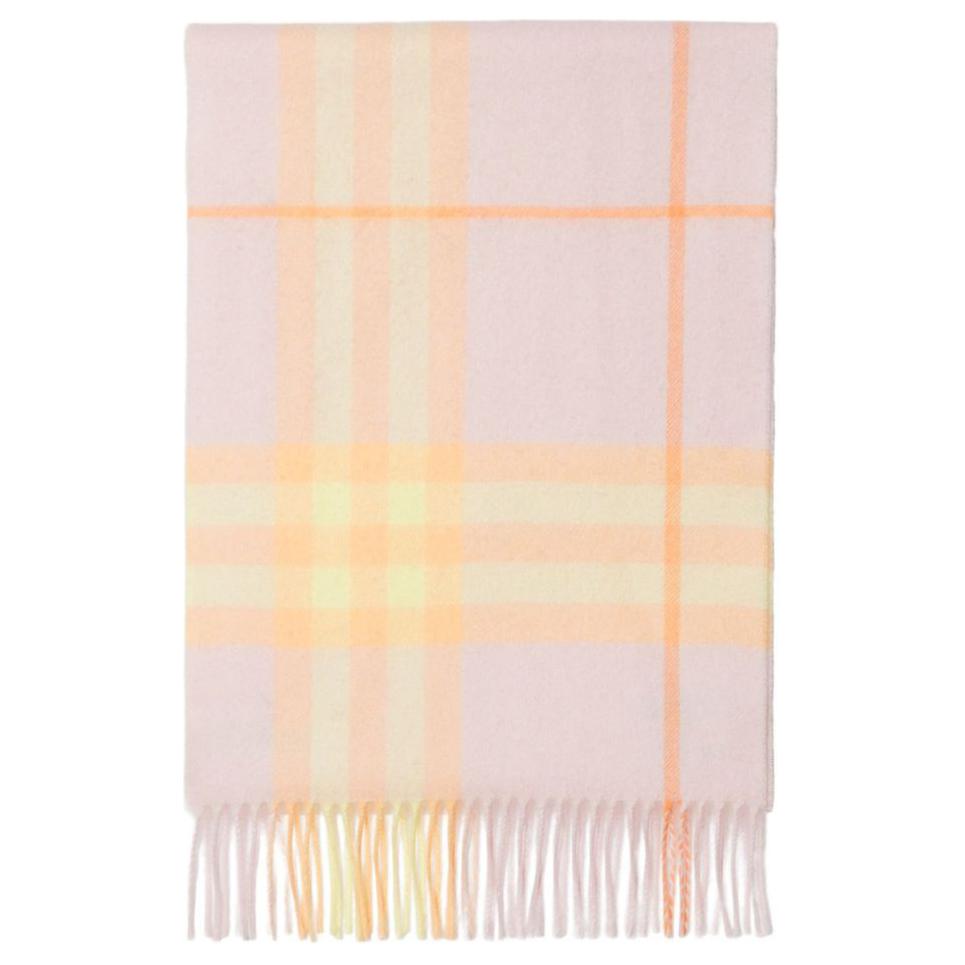 (Women) Burberry  Check Design Cashmere Scarf in Light Pink 8094654 圖 4