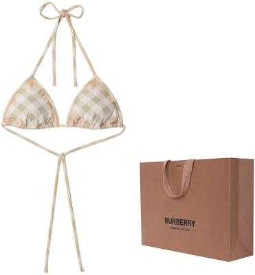 (Women) Burberry Check Halterneck Tie Bikini Beige 80827511 Shop (Women) Burberry Check Halterneck Tie Bikini Beige 80827511
