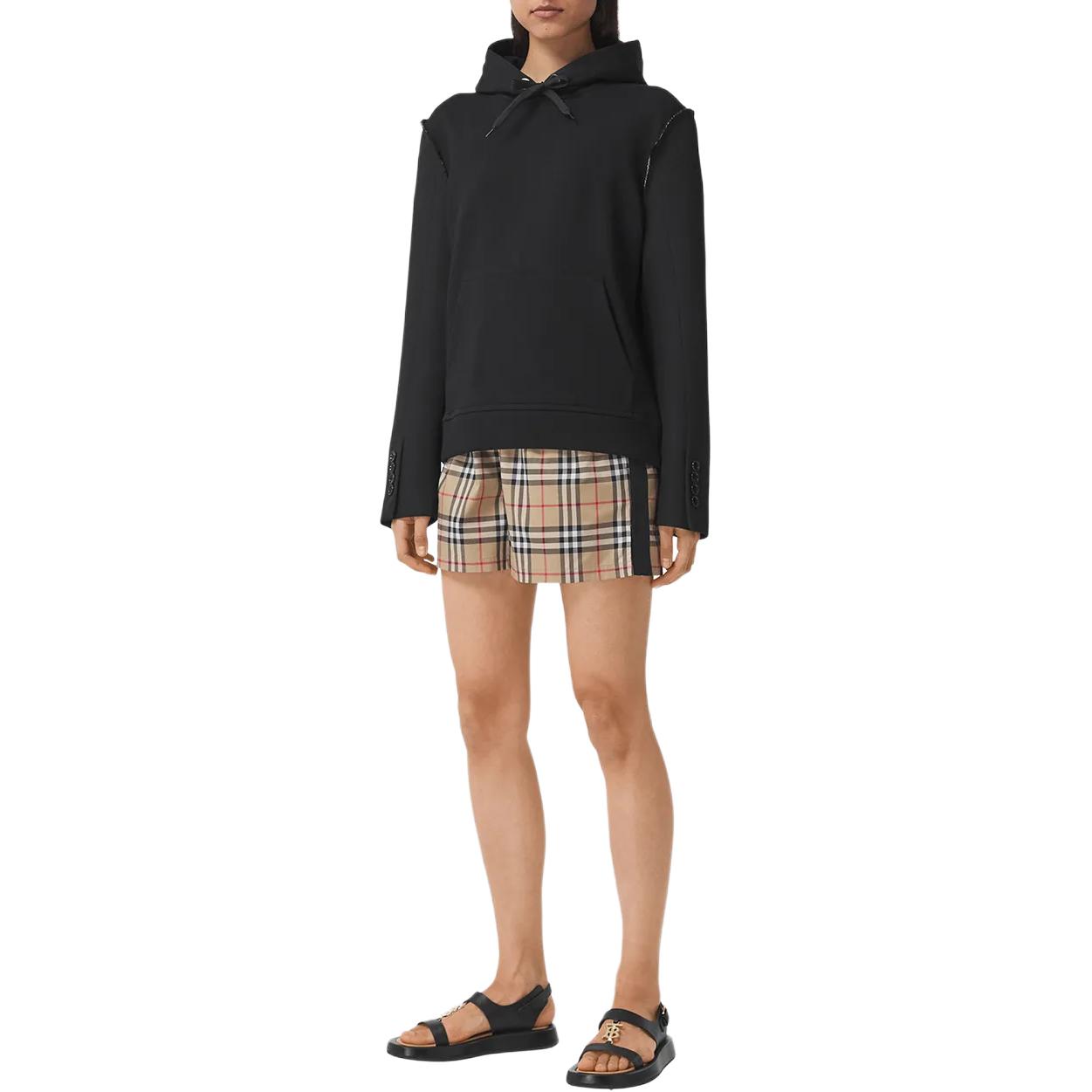 Shop (W) 버버리 체크 하이웨이스트 캐주얼 쇼츠 카키. 81041771