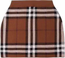 (Women) Burberry Check Jacquard Mini Skirt in Birch Brown. 80632201 (Women) Burberry Check Jacquard Mini Skirt in Birch Brown. 80632201