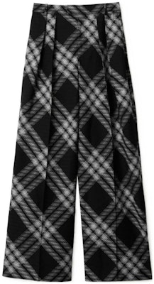 (Women) Burberry Check Mid-Rise Straight-Leg Pants Black Casual Trousers. 80814011 Order (Women) Burberry Check Mid-Rise Straight-Leg Pants Black Casual Trousers. 80814011