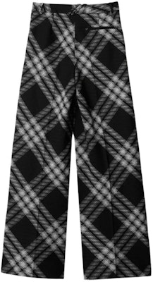 (Women) Burberry Check Mid-Rise Straight-Leg Pants Black Casual Trousers. 80814011 Lookbook (Women) Burberry Check Mid-Rise Straight-Leg Pants Black Casual Trousers. 80814011