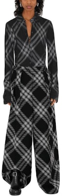 (Women) Burberry Check Mid-Rise Straight-Leg Pants Black Casual Trousers. 80814011 Shop (Women) Burberry Check Mid-Rise Straight-Leg Pants Black Casual Trousers. 80814011