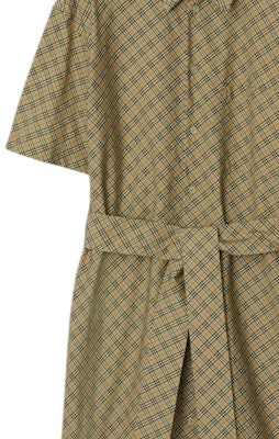 (W) Burberry Gaun Midi Lengan Pendek Motif Check Ikat Pinggang Coklat Muda 80943571 Cheap (W) Burberry Gaun Midi Lengan Pendek Motif Check Ikat Pinggang Coklat Muda 80943571