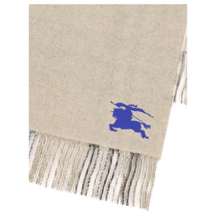 (Women) Burberry  Check Pattern Cashmere Fringe Scarf Beige. 8094711A3888 圖 3