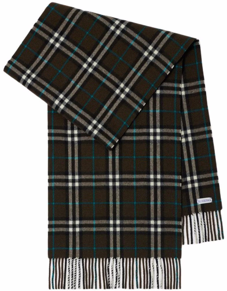 women-burberry-check-pattern-knit-scarf-dark-green-80965401