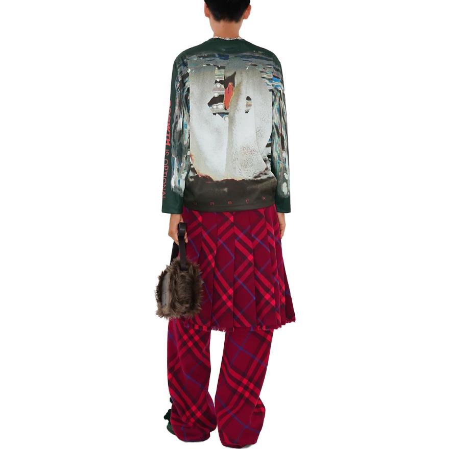 Shop (W) バーバリー チェック柄 フリンジ カジュアル ロングドレス 80774771