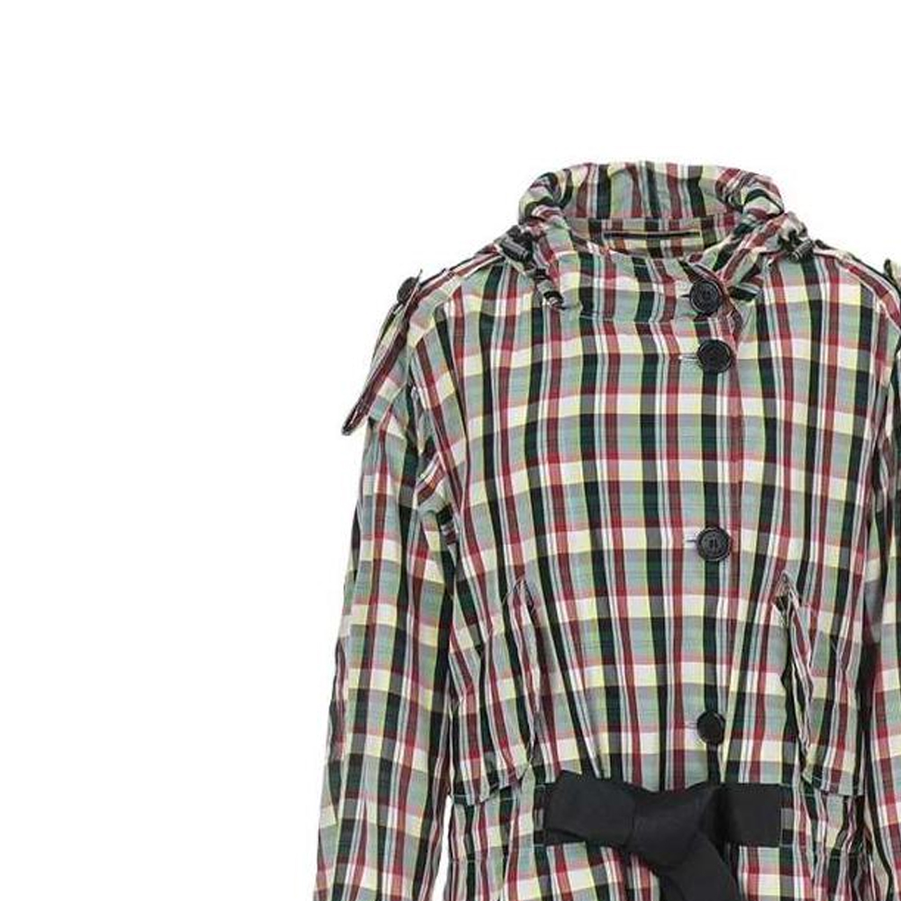 Shop (W) Burberry Kot Trench Cetakan Corak Bertudung Ikat Pinggang Panjang Sederhana Multicolor 40736771