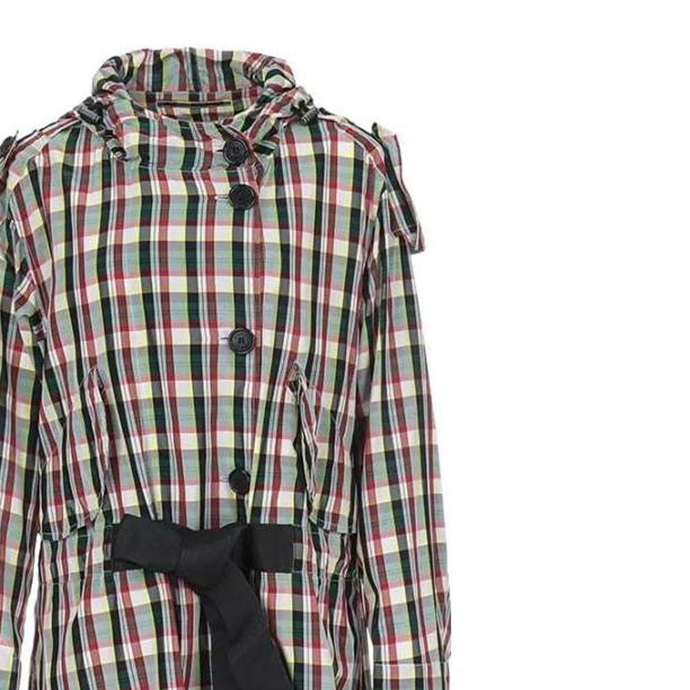 Sizing (W) Burberry Kot Trench Cetakan Corak Bertudung Ikat Pinggang Panjang Sederhana Multicolor 40736771