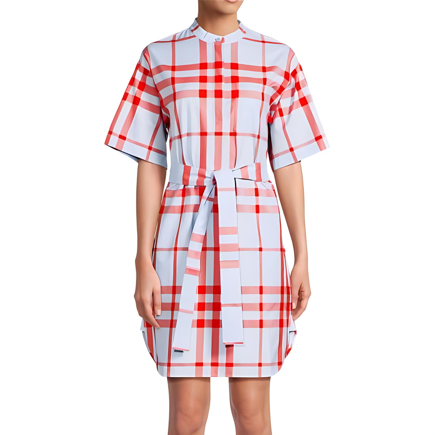 (Women) Burberry  Check Print Short Sleeve Mini Dress Multicolor. 80657981 圖 4