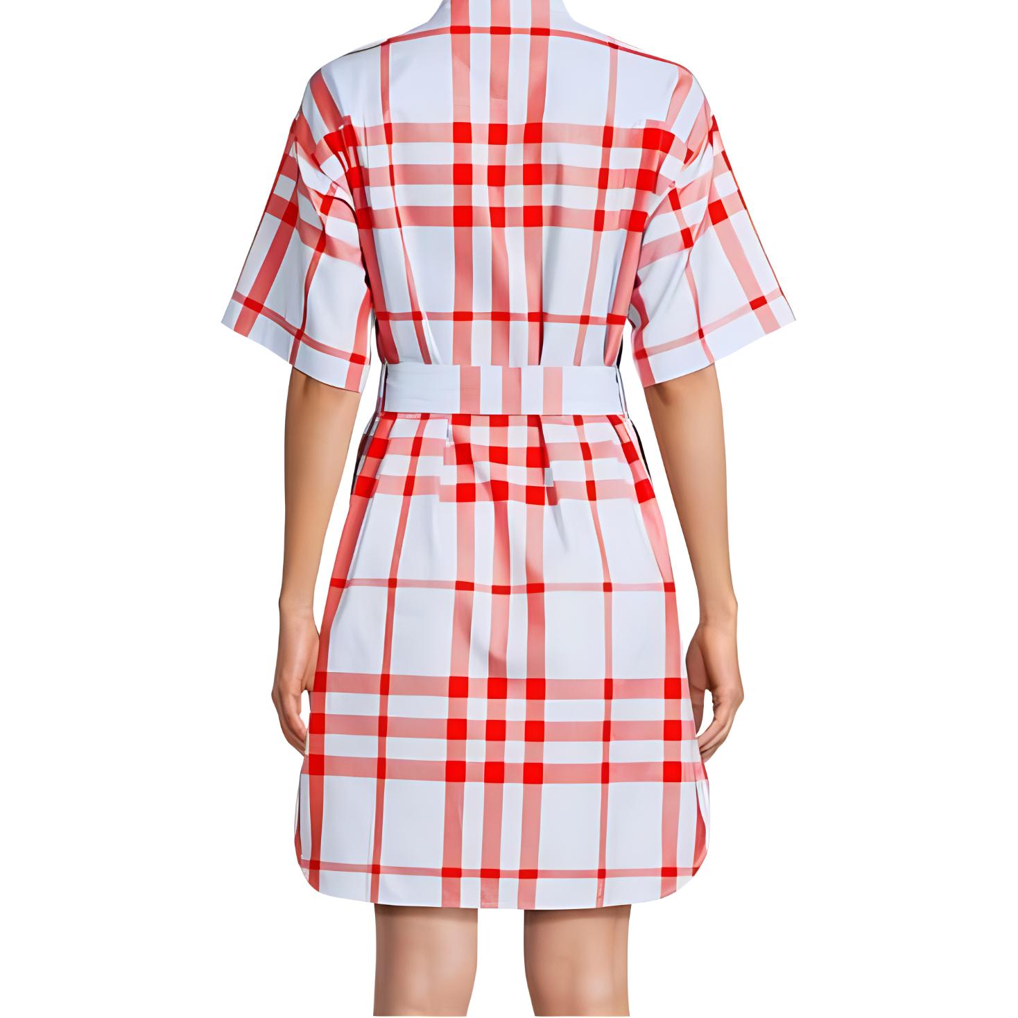 (Women) Burberry  Check Print Short Sleeve Mini Dress Multicolor. 80657981 圖 5