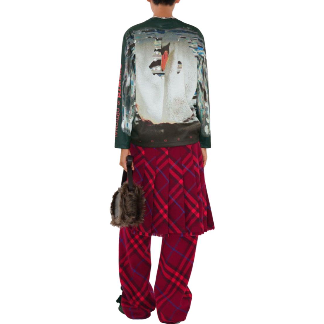 (Women) Burberry  Check Print Wool Casual Pants - Crimson Red 80773061 圖 5