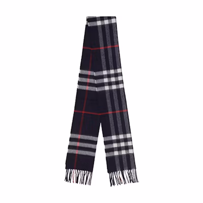 (Women) Burberry Check Printed Wool Scarf - Dark Blue 8076582A1222