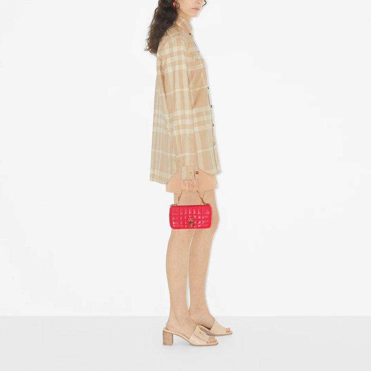 (Women) Burberry  Check Single-Breasted Pocket Long Sleeve Shirt Soft Beige SS23 80692971 圖 5