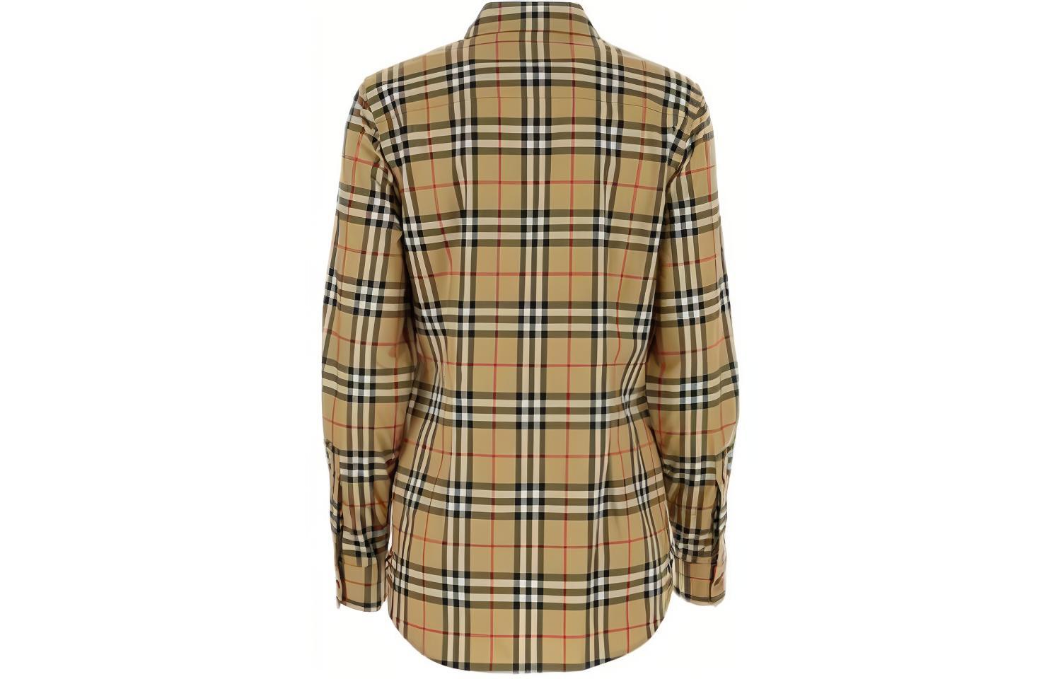 (Women) Burberry  Check Slim Fit Long Sleeve Shirt Beige. 80831491 圖 3