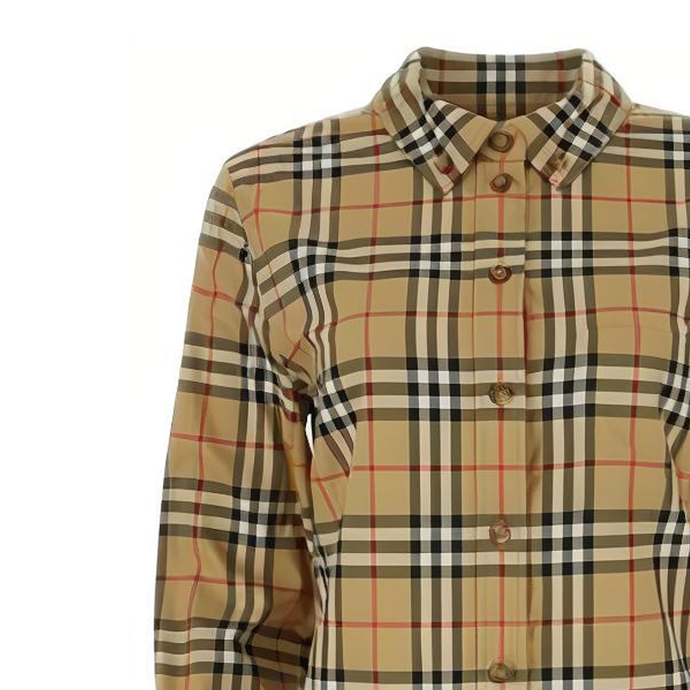 (Women) Burberry  Check Slim Fit Long Sleeve Shirt Beige. 80831491 圖 4