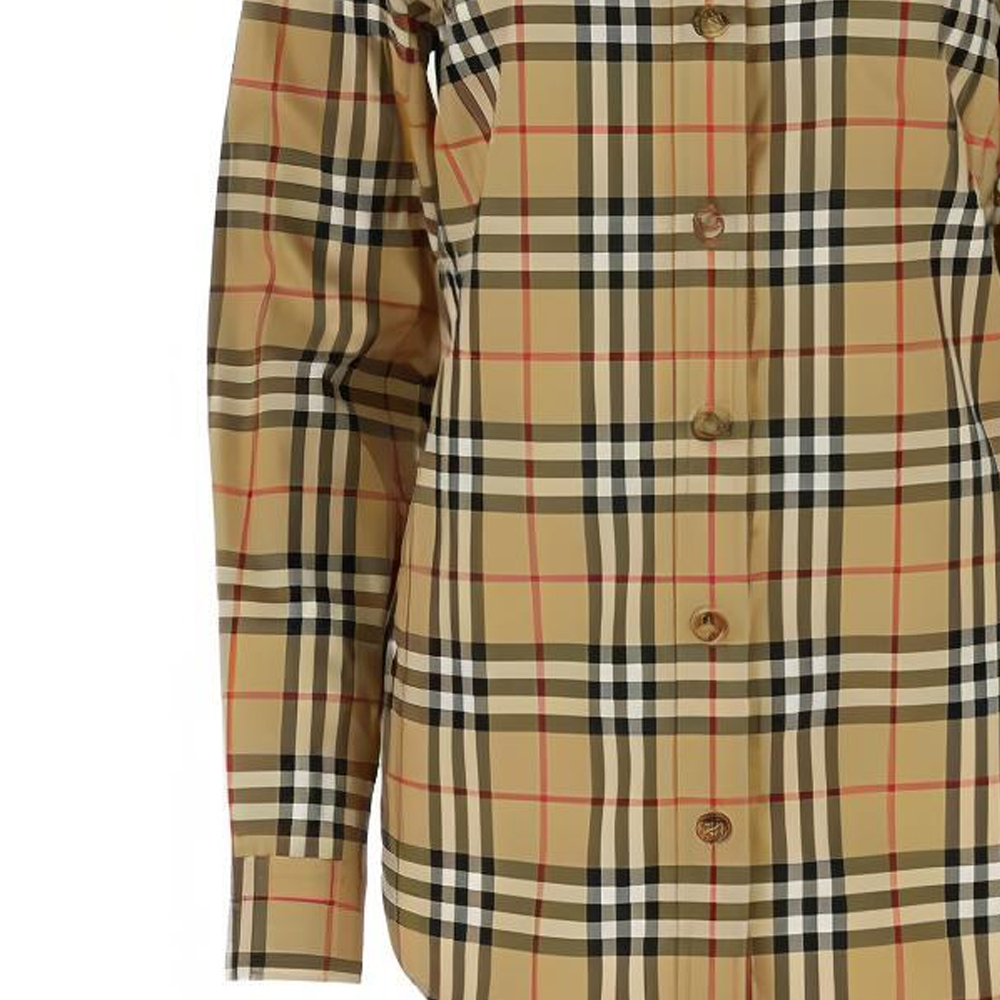 (Women) Burberry  Check Slim Fit Long Sleeve Shirt Beige. 80831491 圖 5