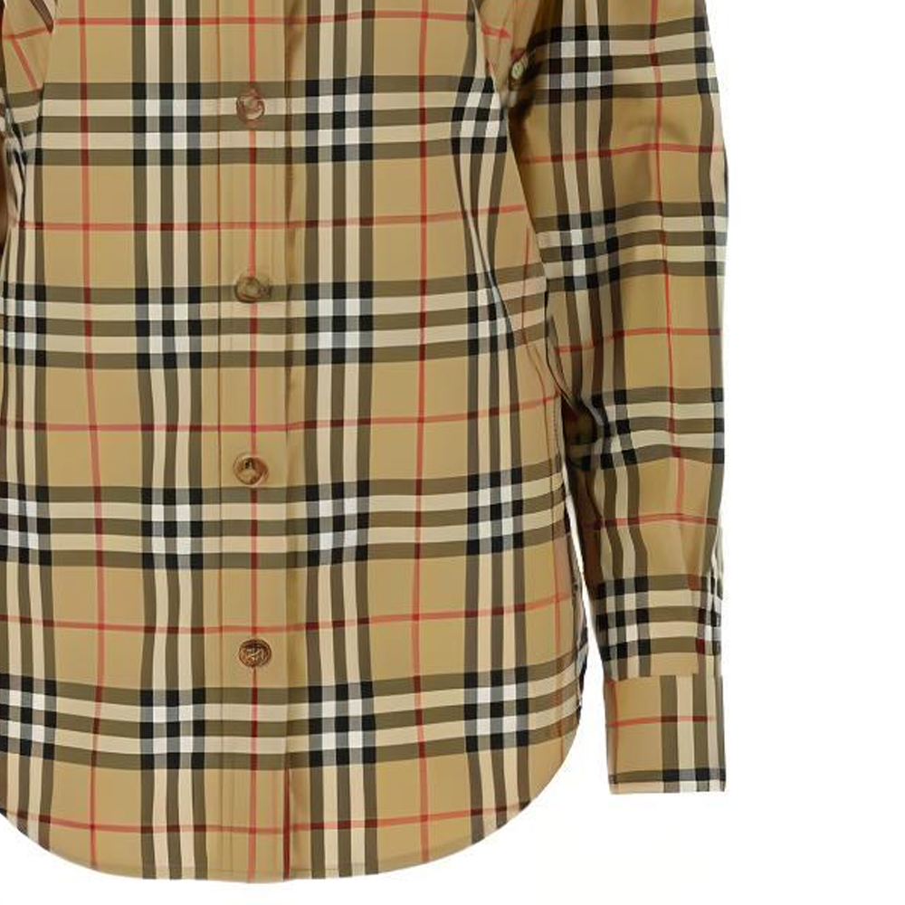 (Women) Burberry  Check Slim Fit Long Sleeve Shirt Beige. 80831491 圖 6