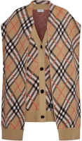 (Women) Burberry Check V-Neck Sleeveless Button Cape Poncho Brown. 80955351 (Women) Burberry Check V-Neck Sleeveless Button Cape Poncho Brown. 80955351