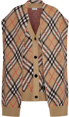 (W) Burberry 經典格紋V領無袖扣環褶襟斗篷棕色 80955351 Order (W) Burberry 經典格紋V領無袖扣環褶襟斗篷棕色 80955351