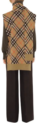 (W) Burberry 經典格紋V領無袖扣環褶襟斗篷棕色 80955351 Details for (W) Burberry 經典格紋V領無袖扣環褶襟斗篷棕色 80955351