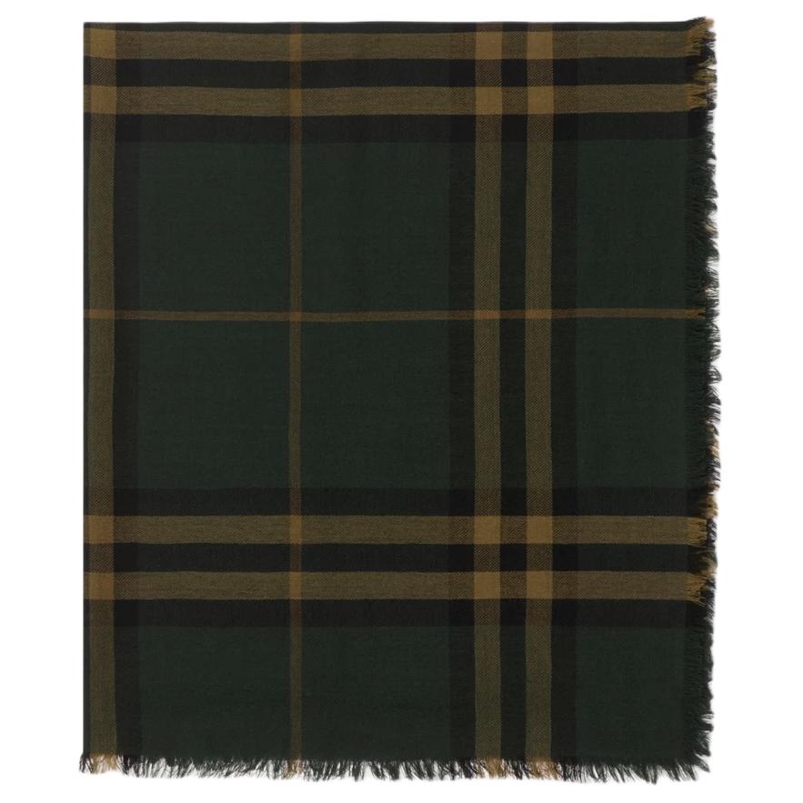 (Women) Burberry  Check Wool Knit Scarf - Black 80986941 圖 3
